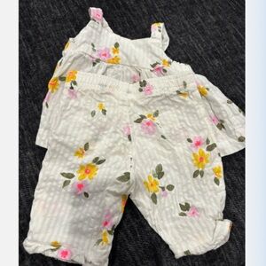 Cat & Jack White Floral Kids Matching Set